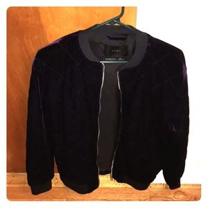 Men’s Zara Bomber Jacket Medium in Purple Velvet